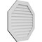 Ekena Millwork Octagonal Surface Mount PVC Gable Vent: Non-Functional, w/ 3-1/2"W x 1"P Standard Frame, 36"W x 36"H GVPOC36X3601SN - alternate 2